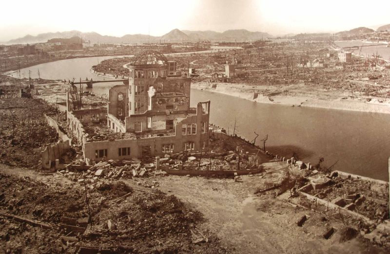 An image of Hiroshima after the first atomic bomb was dropped.