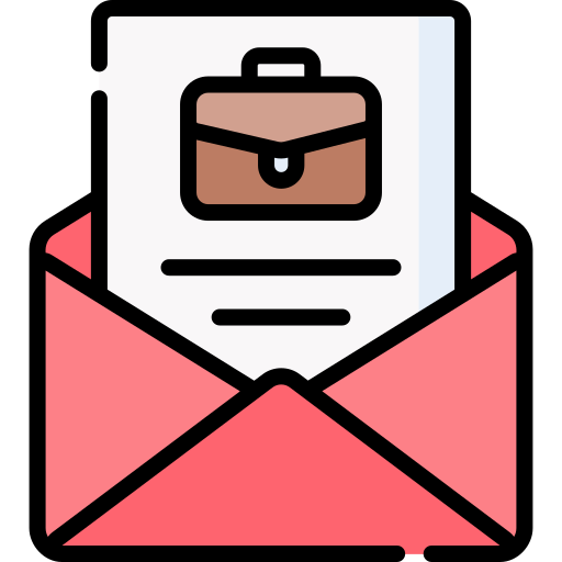 Red envelope with work letter being inserted.