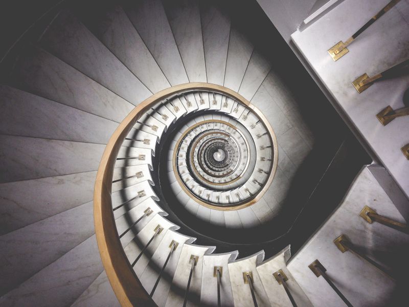 A spiral stairway representing the Golden Ratio.