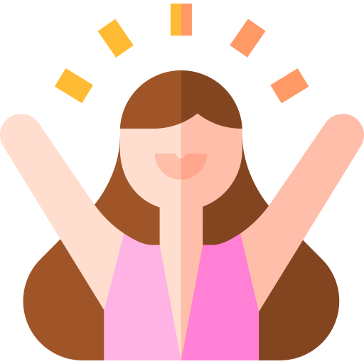 Excited woman icon