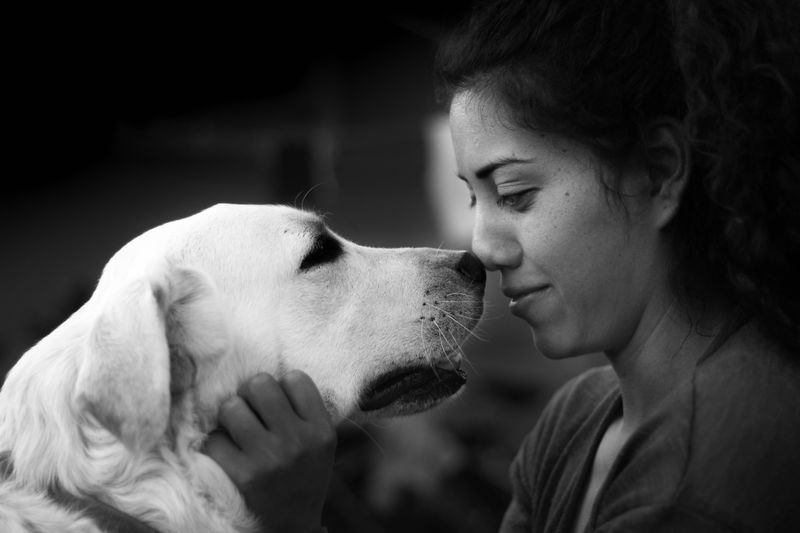 Woman with a dog.