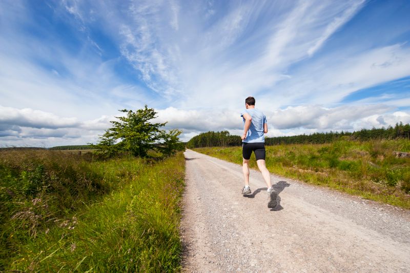 Man running outside