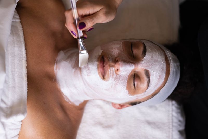 Woman receiving a spa facial