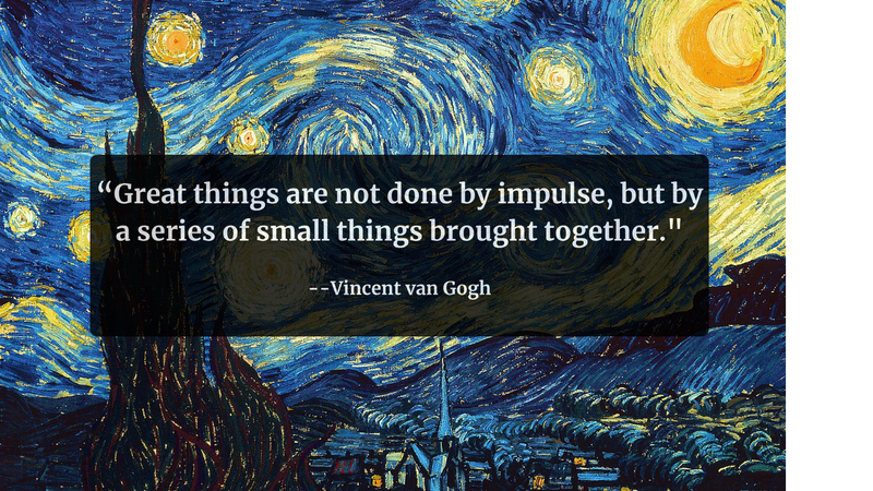 Starry Night painting with quote: 