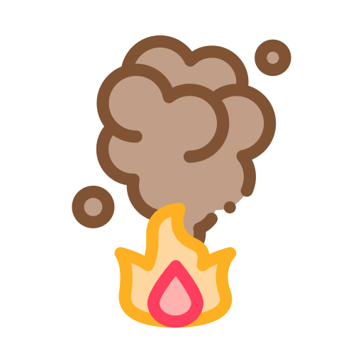 Icon: Fire with cloud of smoke