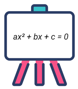 Aboard with the quadratic equation ax squared + bx + c = 0