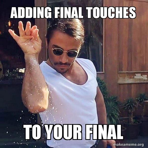Chef Nusret Gökçe sprinkling salt. Overlay text reads: "Adding final touches to your final".