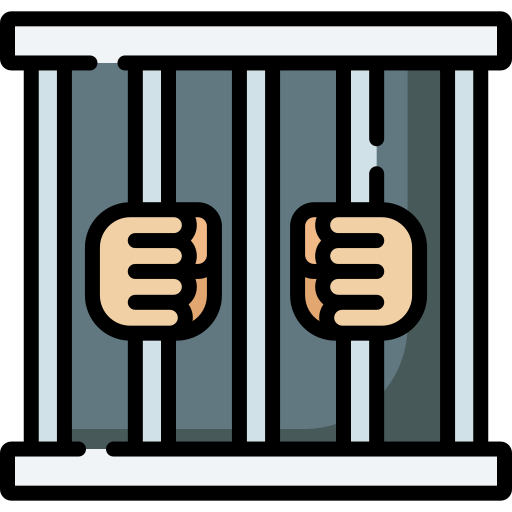 hands holding jail cell bars Icon