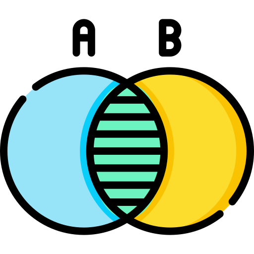 A venn diagram showing sections in different colours