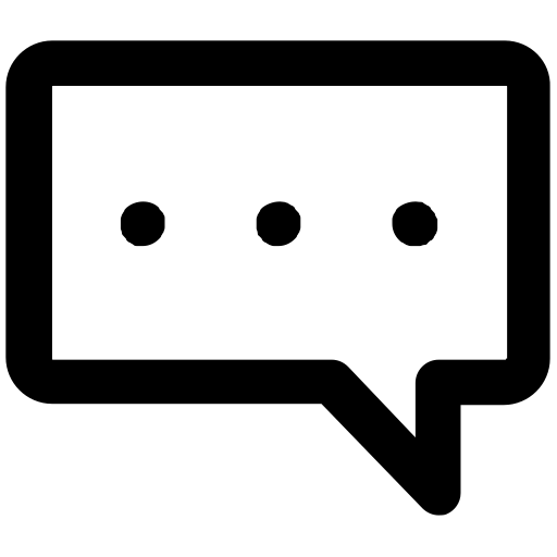 Typing speech bubble in black and white