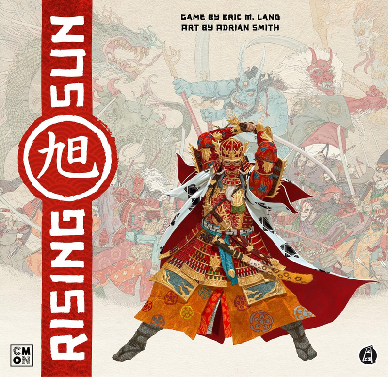 The cover art for the Rising Sun game, depicting feudal clan leaders engaged in battle.