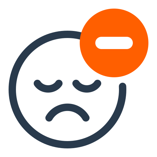 Sad face icon representing feeling discouraged