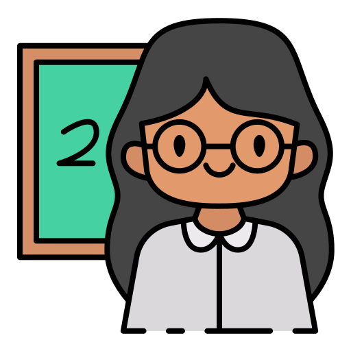 teacher and blackboard icon