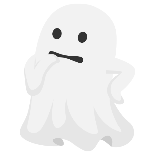 A worried looking white ghost.