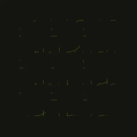 An animation of circles being drawn by a graphic program.