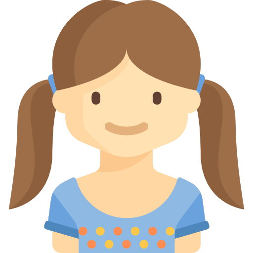 Icon of girl in pigtails