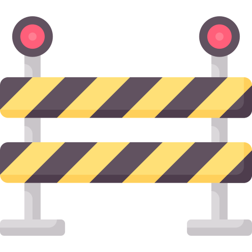 This icon shows a roadblock barrier 