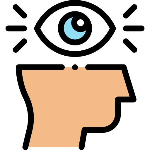 a cartoon of a person's face with a blue eye