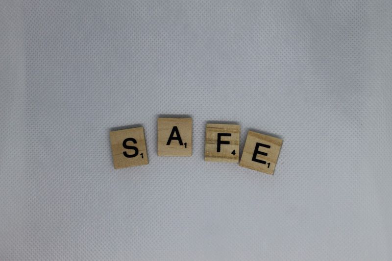 'Safe' spelled out in Scrabble tiles.