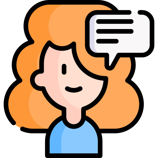 Female with speech bubble