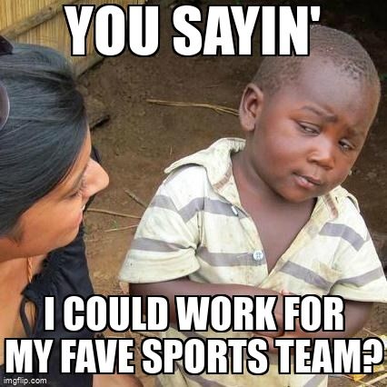 small boy asking about working for favorite team