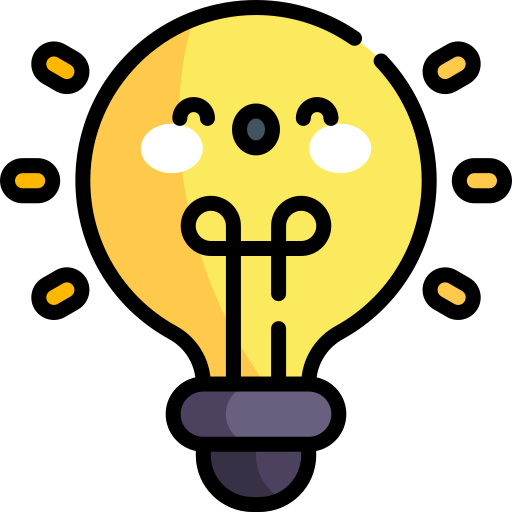 Cheerful light bulb Icon