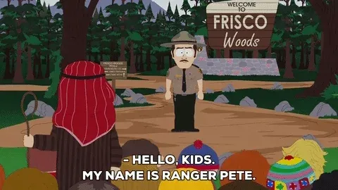 Ranger Pete introducing himself to kids