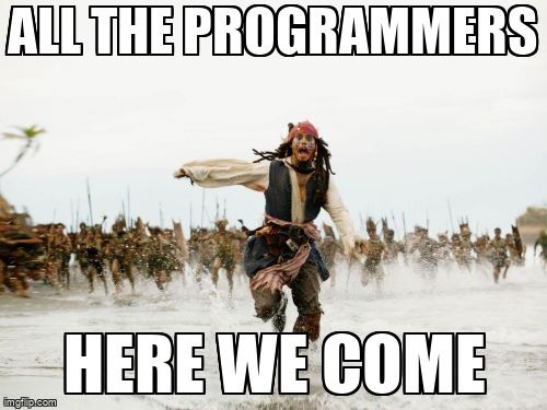 Jack Sparrow Being Chased Meme with statement, 