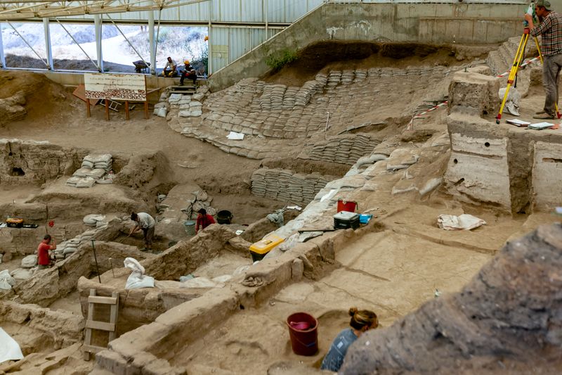 Excavation site with dust and sand