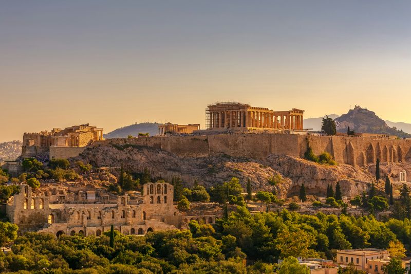 A view of Athens and the Parthenon.