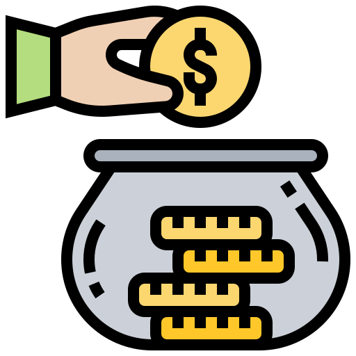 A hand dropping a coin into a savings jar.