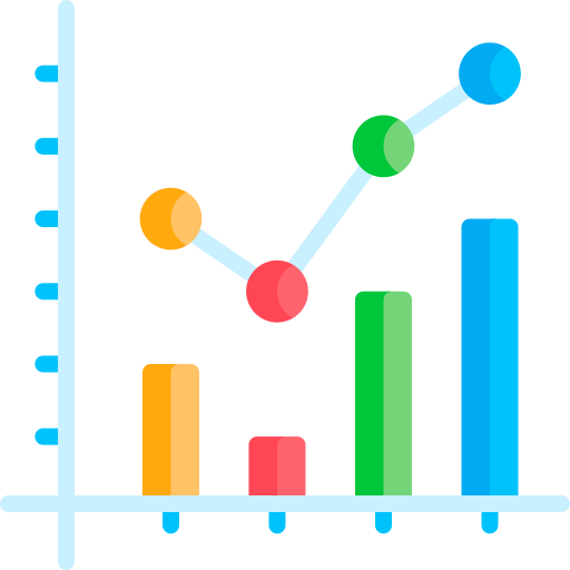 Icon representing a combination of a bar chart and line chart