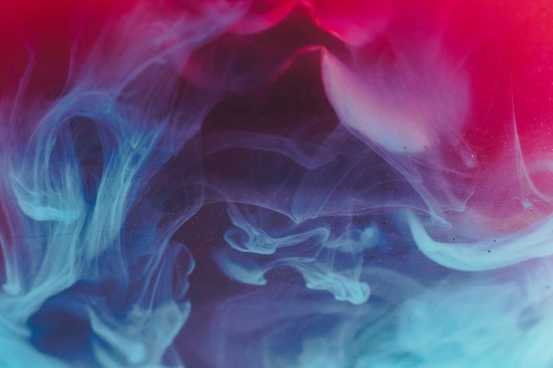 Colored vape smoke.