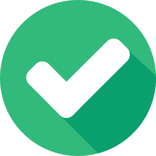 A green checkmark.