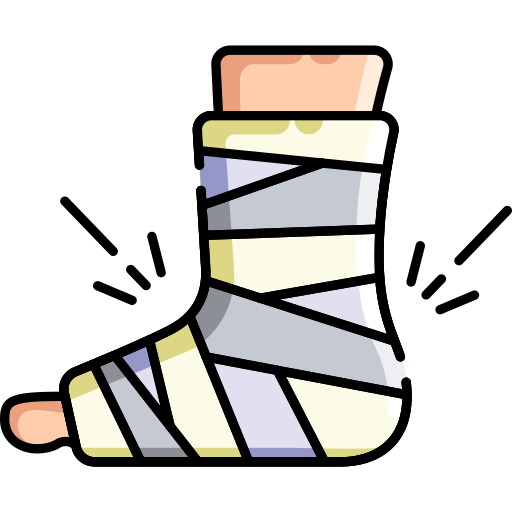 Icon of a broken foot in a cast