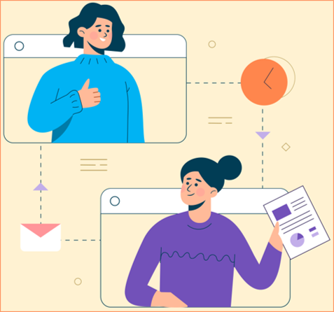 An architect sharing timely updates and documents through email. The client confirms them with a thumbs up.
