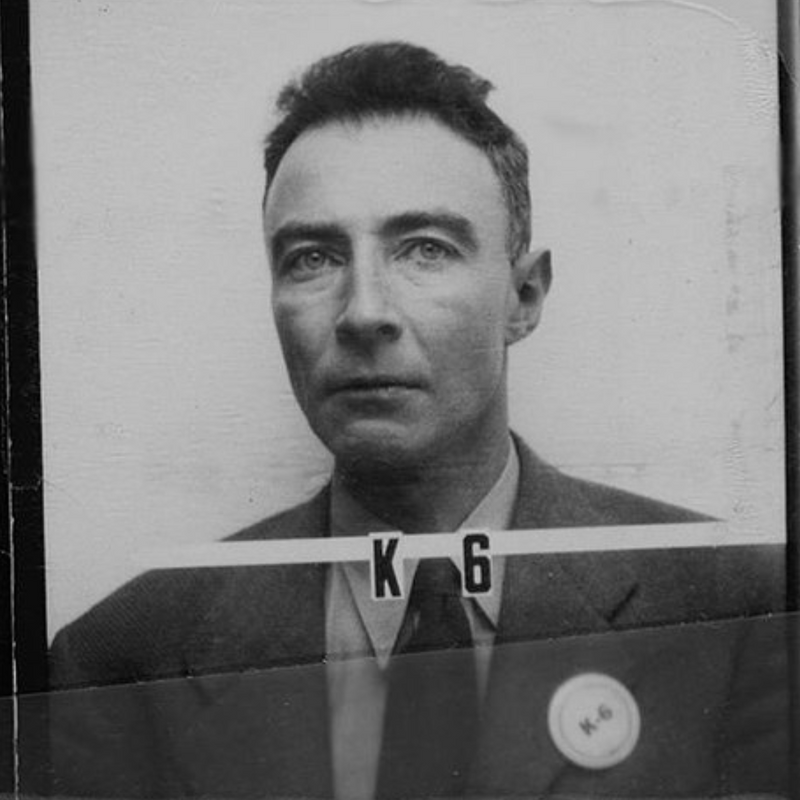 A headshot of J. Robert Oppenheimer.