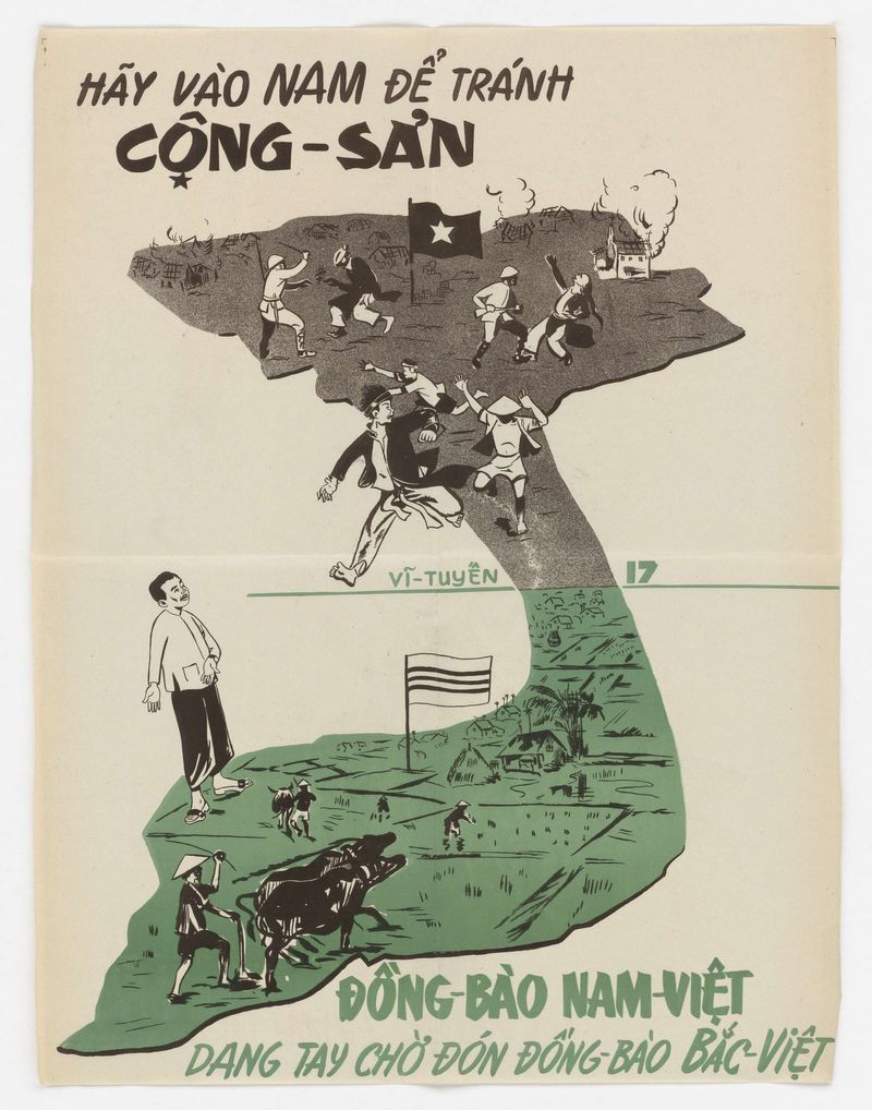 A Vietnamese propaganda poster depicting a divided Vietnam.