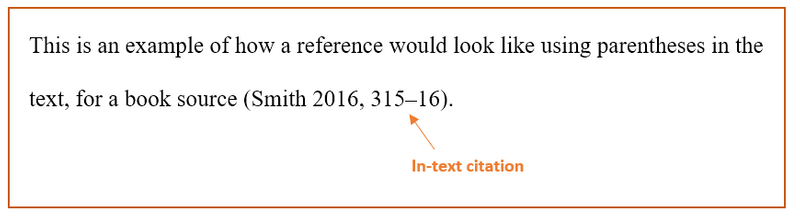 Example of an in-text citation in the AD style. Click the link below for text-based examples.