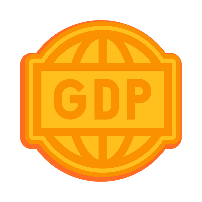 An icon that reads 'GDP'.