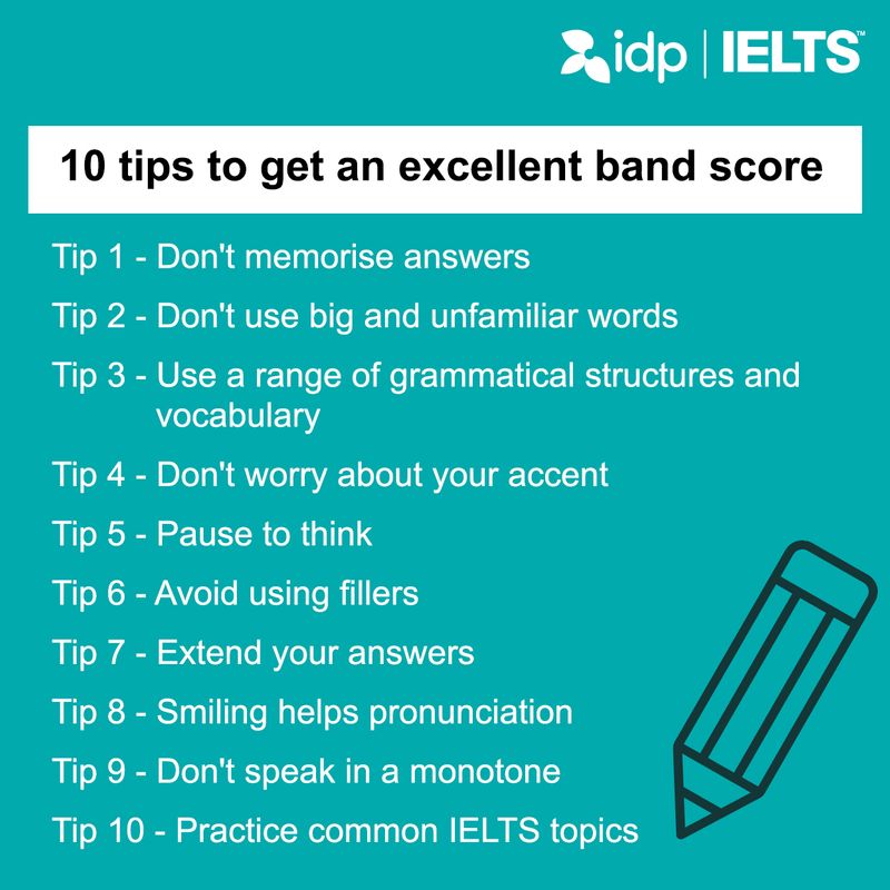 10 tips to get an excellent band score in the IELTS speaking section