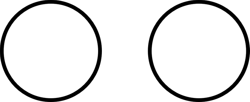 Two circles representing two whole sections.