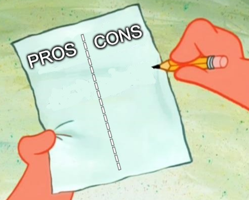 A pros and cons list