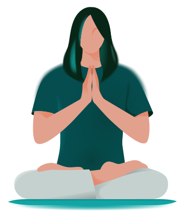 A woman sitting in meditation pose