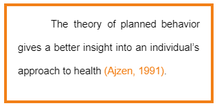 Example of an in-text citation: name of author and year within brackets at the end of a sentence