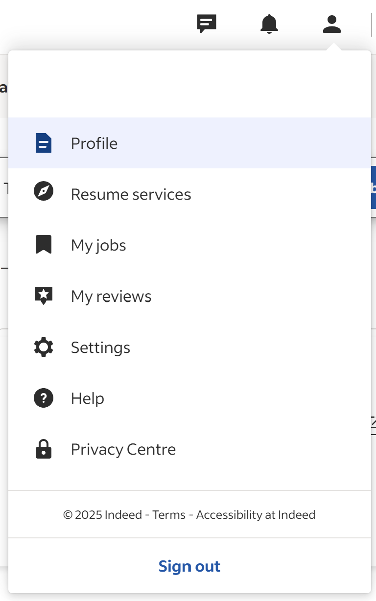 A dropdown menu appears after clicking the 