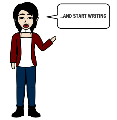 a person says &apos;and start writing&apos;