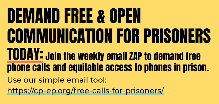 An email zap campaign advertising a script to help people email politicians about prisoner justice