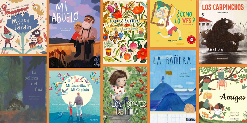 Collage of illustrated children's books