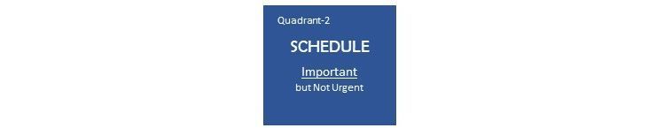 Quadrant 2: Schedule (Important but Not Urgent)